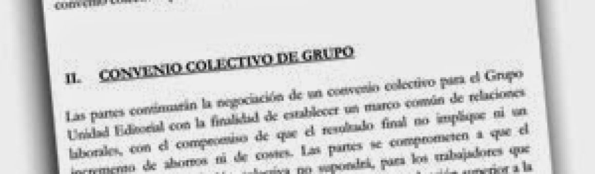 Documento del acuerdo firmado entre empresas y comités en Unidad Editorial